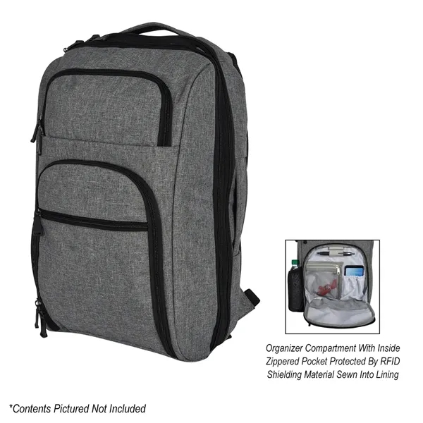 Heathered RFID laptop backpack and briefcase with several pockets and added... from ASI 61125 Hit Promotional Products / Hit®