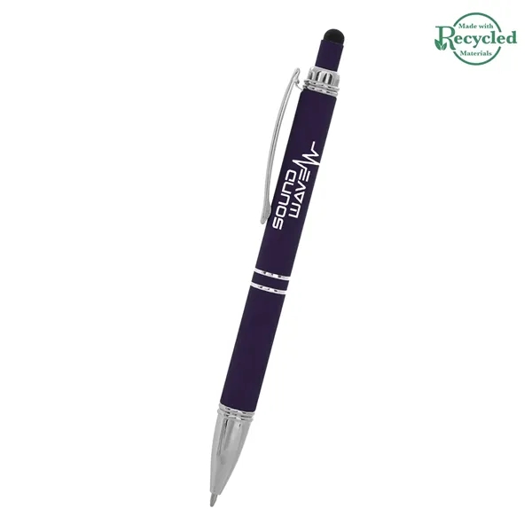Quilted plunger-action stylus pen made of rubberized aluminum with a unique... from ASI 61125 Hit Promotional Products / Hit®