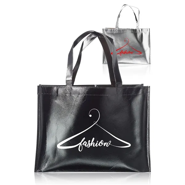 Non-woven metallic laminated shopping bag with 24" straps. Eco-friendly choice and... from ASI 39552 BEL Promo