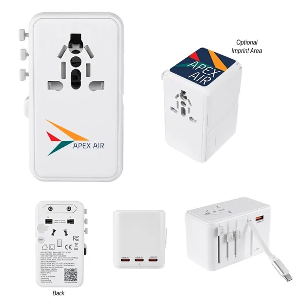 35W International Travel Adapter & Charging Cable... from ASI 61125 Hit Promotional Products / Hit®