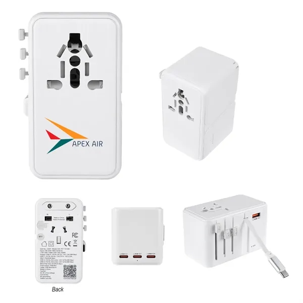 35W International Travel Adapter & Charging Cable... from ASI 61125 Hit Promotional Products / Hit®