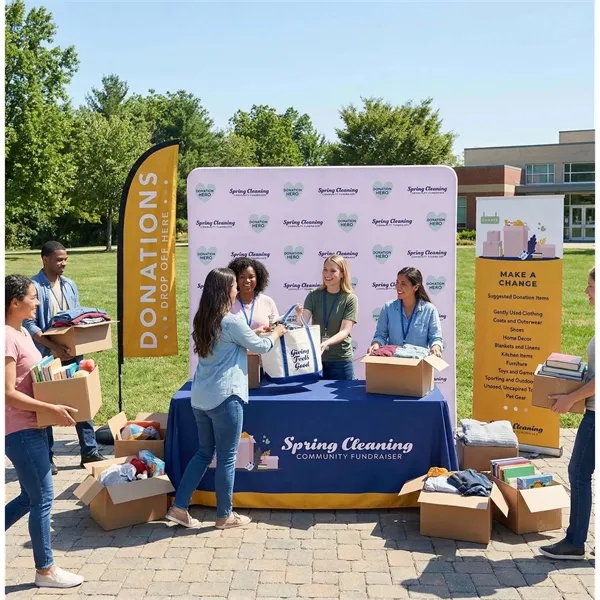 8'W x 90"H EuroFit straight wall kit with double-sided graphics on... from ASI 87188 Showdown Displays