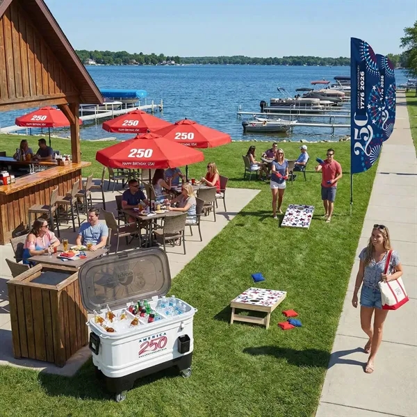 15' flutter flag with stadium shape, rounded corners and double-sided graphics.... from ASI 87188 Showdown Displays