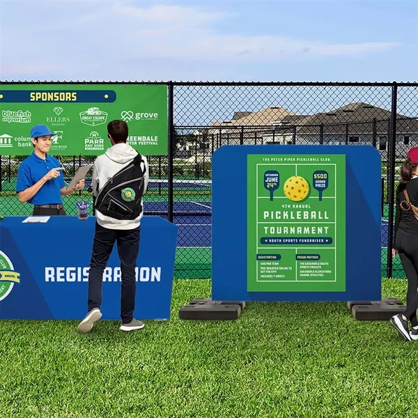 Outdoor ballast display kit with frame, ballast and dye sublimated graphic... from ASI 87188 Showdown Displays