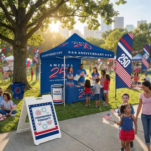 13' blade sail sign made of super poly knit fabric with... from ASI 87188 Showdown Displays