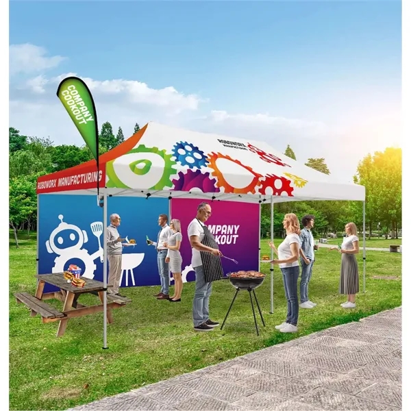Tent kit with a 20' x 10' tent, crank-up canopy, stake... from ASI 87188 Showdown Displays