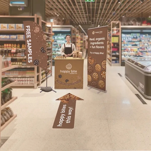 72" x 42" temporary indoor graphic panel with textured matte vinyl... from ASI 87188 Showdown Displays