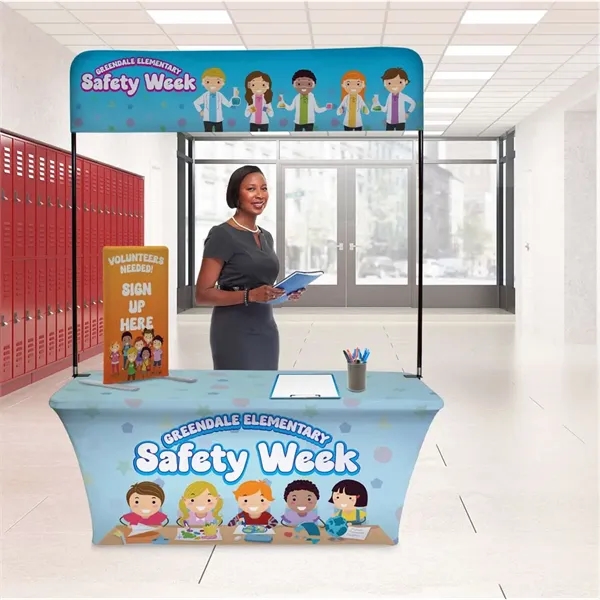 6' table throw made of two-way stretch fabric with 4 sides... from ASI 87188 Showdown Displays