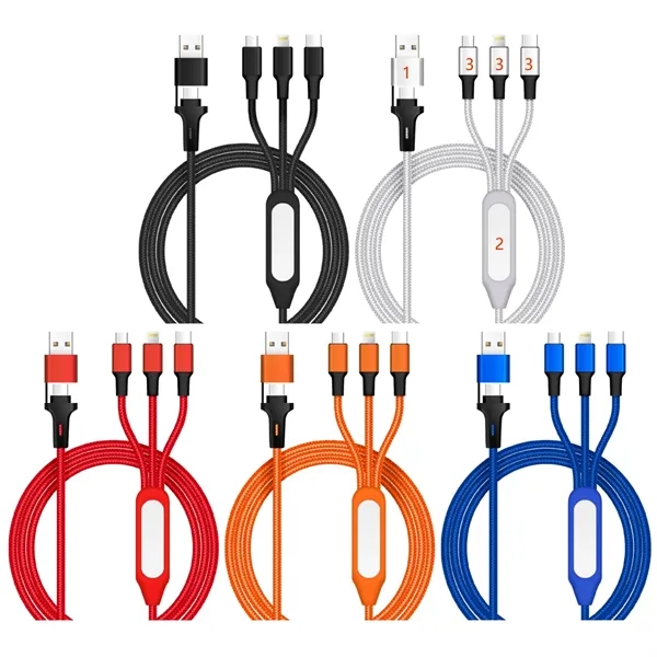 5-in-1 LED charging cable plus laser engraving on 1 location plus... from ASI 37218 Athena Promo (tm)