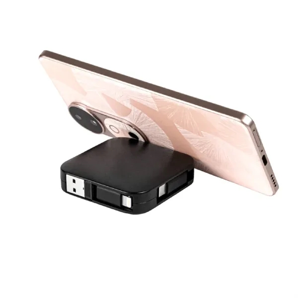 5-in-1 Retractable 60W charging cable with phone stand plus 1C silkscreen... from ASI 37218 Athena Promo (tm)