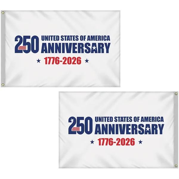 4' x 6' Double Sided White America 250 Anniversary Flag... from ASI 80228 Quinn