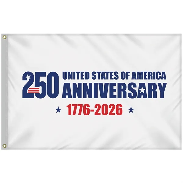 4' x 6' Double Sided White America 250 Anniversary Flag... from ASI 80228 Quinn