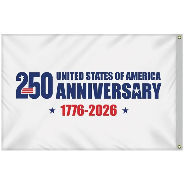 4' x 6' Double Sided White America 250 Anniversary Flag... from ASI 80228 Quinn