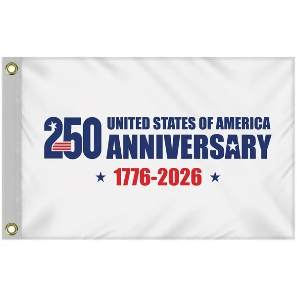 2' x 3' Double Sided White America 250 Anniversary Flag... from ASI 80228 Quinn