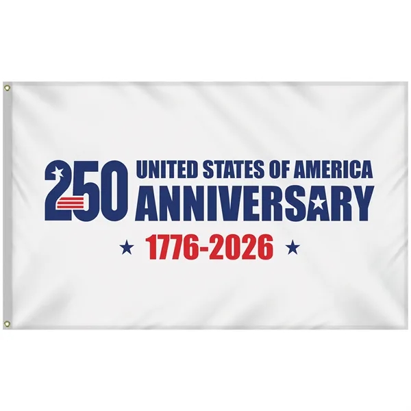 5' x 8' Double Sided White America 250 Anniversary Flag... from ASI 80228 Quinn