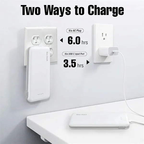 10,000 mAh power bank with built-in cables and AC wall plug.... from ASI 68190 Lungsal / Lungsal