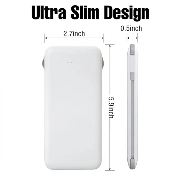 10,000 mAh power bank with built-in cables and AC wall plug.... from ASI 68190 Lungsal / Lungsal