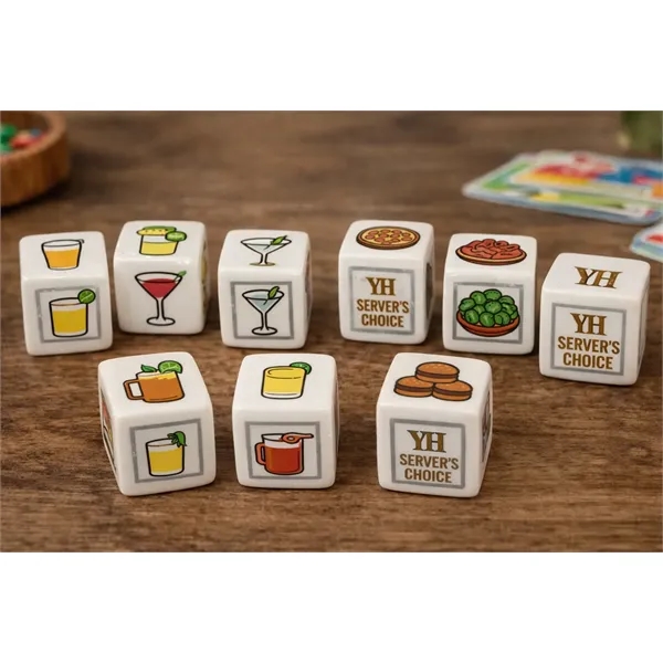 Customizable 19mm 6-sided white dice set.... from ASI 72657 Active Life Promo / Apres Ski