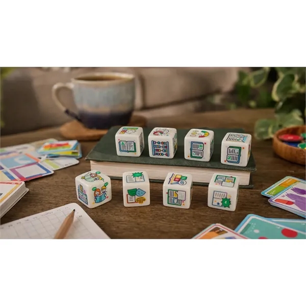 Customizable 19mm 6-sided white dice set.... from ASI 72657 Active Life Promo / Apres Ski