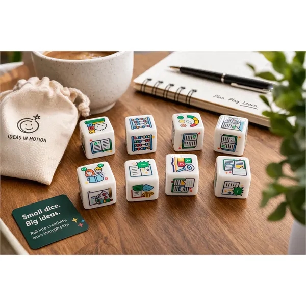 Customizable 19mm 6-sided white dice set.... from ASI 72657 Active Life Promo / Apres Ski