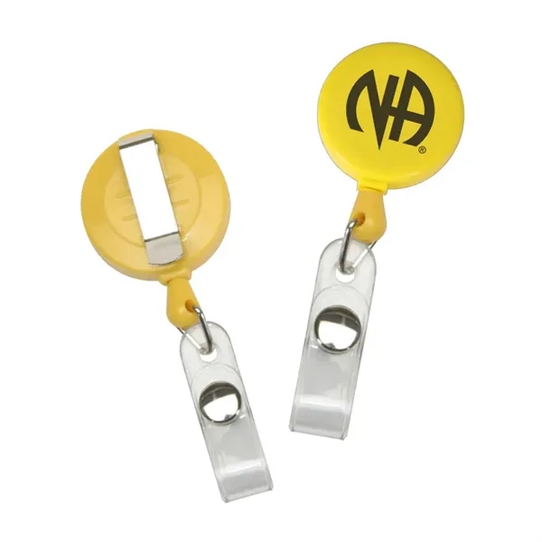 Round retractable badge reel with a metal alloy belt clip back,... from ASI 57655 STOPNGO Line