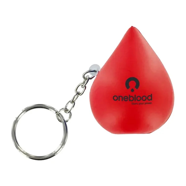 1.5"x 2" soft and squeezable droplet shaped stress reliever keychain... from ASI 63549 Jornik Manufacturing Corp