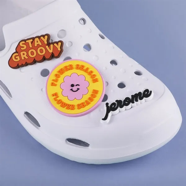 2" PVC shoe charm delivers bold custom branding on clogs and... from ASI 61966 HPG / BCG Creations HPG Gold