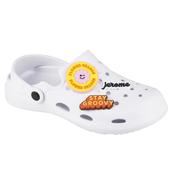 2" PVC shoe charm delivers bold custom branding on clogs and... from ASI 61966 HPG / BCG Creations HPG Gold