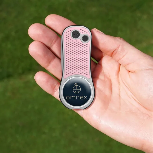 A sleek multi-function golf tool with switchblade divot tool, club rest,... from ASI 61966 HPG / BCG Creations HPG Gold