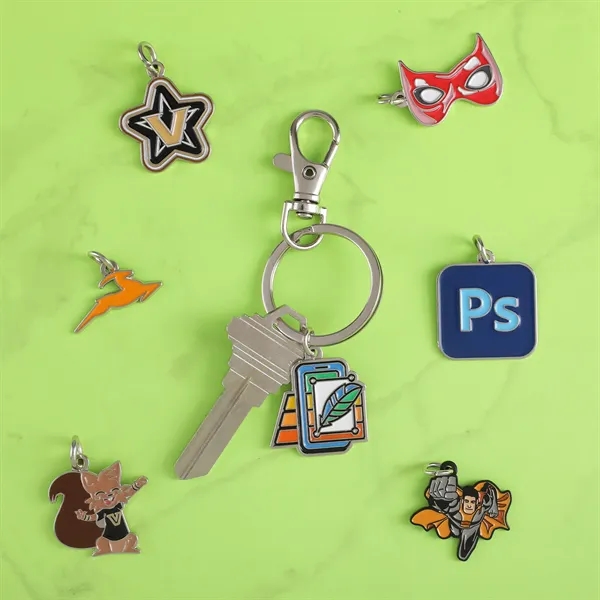 Diestruck 1 charm keychain with lobster clip attachment adds custom color... from ASI 61966 HPG / BCG Creations HPG Gold