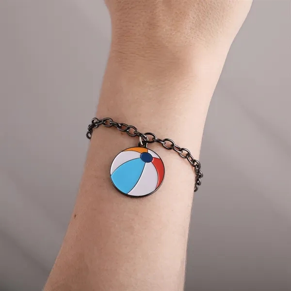 Diestruck 1 charm bracelet adds bold custom detail for wearable branding... from ASI 61966 HPG / BCG Creations HPG Gold