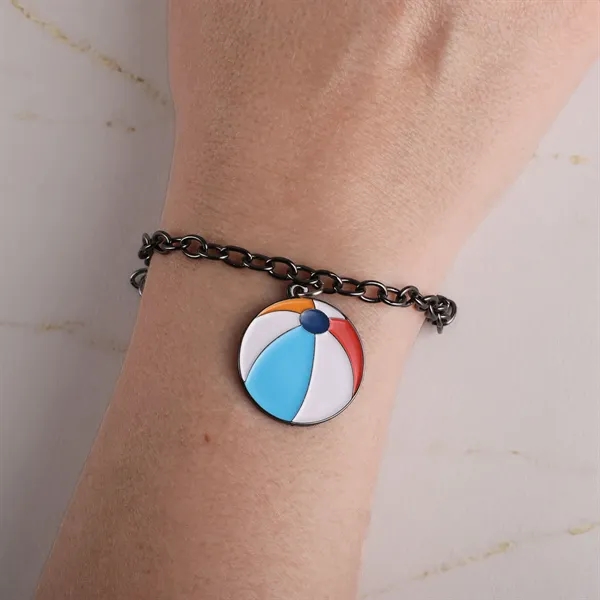 Diestruck 1 charm bracelet adds bold custom detail for wearable branding... from ASI 61966 HPG / BCG Creations HPG Gold