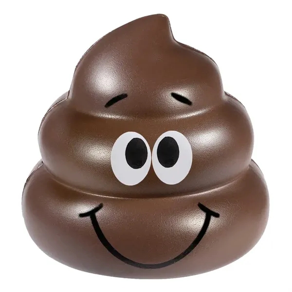 Poop emoji-shaped stress reliever made of PU foam.... from ASI 63549 Jornik Manufacturing Corp