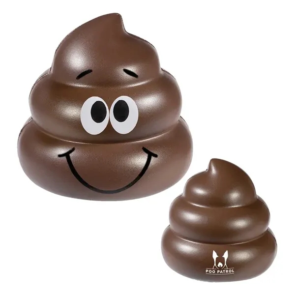 Poop emoji-shaped stress reliever made of PU foam.... from ASI 63549 Jornik Manufacturing Corp
