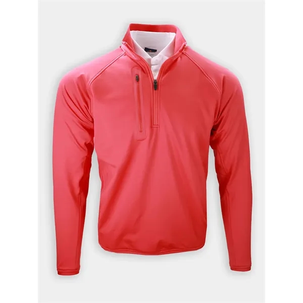 Long sleeve heavyweight quarter zip pullover using a polyester-spandex blend... from ASI 38120 Ball Pro / Diversified Quality Kitchenware / Branded Apparel Designs