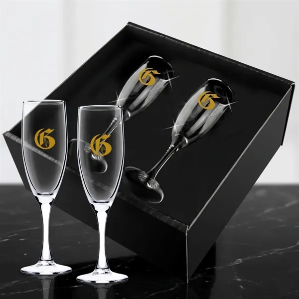 Set of Bellagio champagne glasses in Bellagio gift box.... from ASI 31518 ADNART