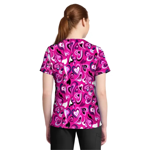 Cherokee - Genuine - Women's 1-Pocket Print High-Low V-Ne...... from ASI 86018 Scrub Authority