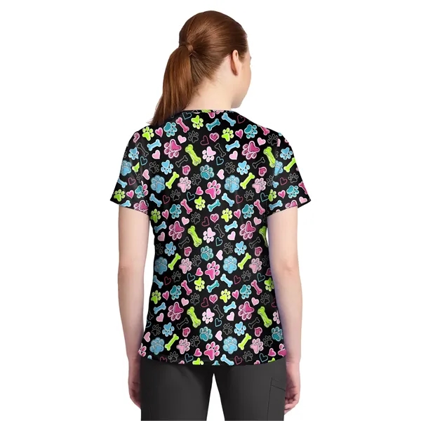 Cherokee - Genuine - Women's 1-Pocket Print High-Low V-Ne...... from ASI 86018 Scrub Authority