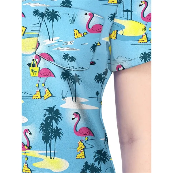 Cherokee - Genuine - Women's 1-Pocket Print High-Low V-Ne...... from ASI 86018 Scrub Authority