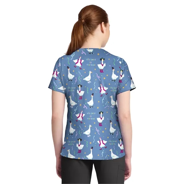 Cherokee - Genuine - Women's 1-Pocket Print High-Low V-Ne...... from ASI 86018 Scrub Authority