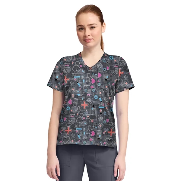 Cherokee - Genuine - Women's 1-Pocket Print High-Low V-Ne...... from ASI 86018 Scrub Authority