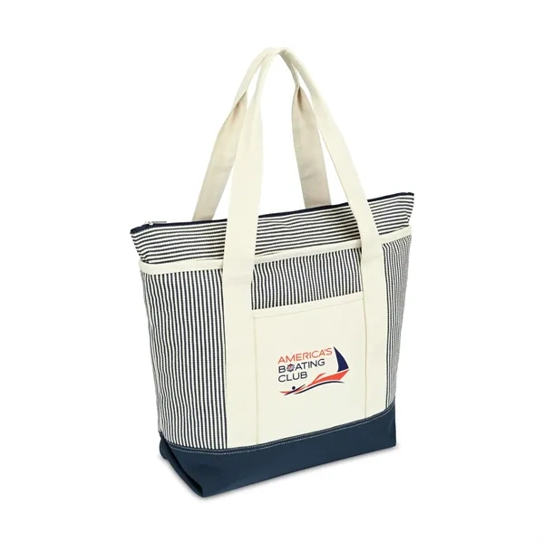 Unbleached cotton tote with 26.5" shoulder straps, contrast color bottom and... from ASI 56070 Gemline / Gemline®