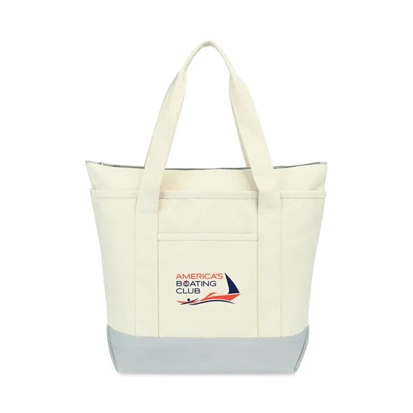Unbleached cotton tote with 26.5" shoulder straps, contrast color bottom and... from ASI 56070 Gemline / Gemline®