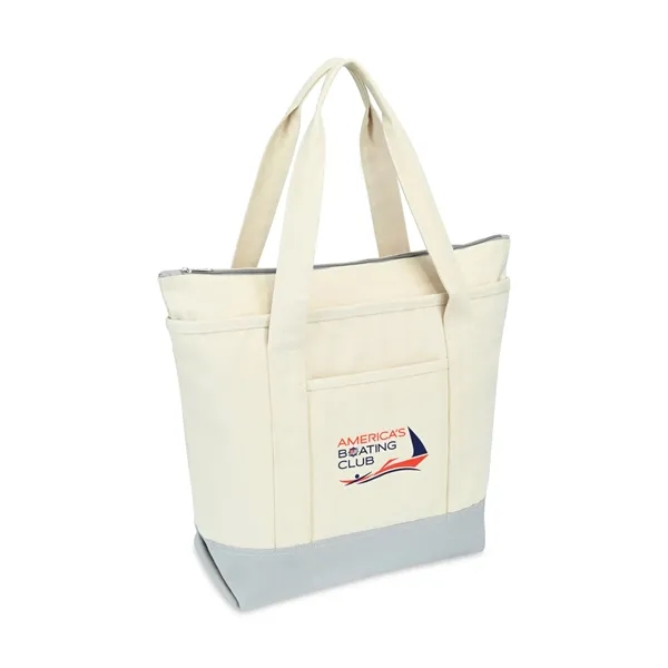 Unbleached cotton tote with 26.5" shoulder straps, contrast color bottom and... from ASI 56070 Gemline / Gemline®