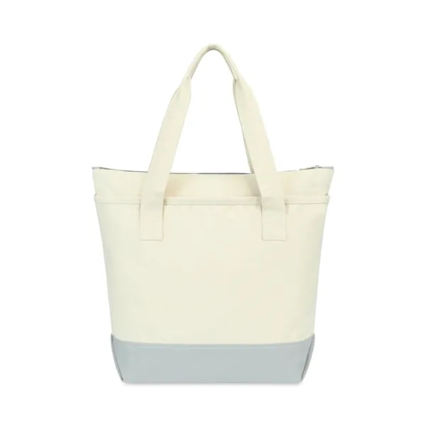 Unbleached cotton tote with 26.5" shoulder straps, contrast color bottom and... from ASI 56070 Gemline / Gemline®