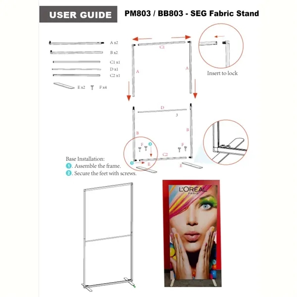 Frontlit SEG Fabric Banner Stand, 40" x 80", no setup charge... from ASI 53509 FIEL-Fairdeal Import & Export
