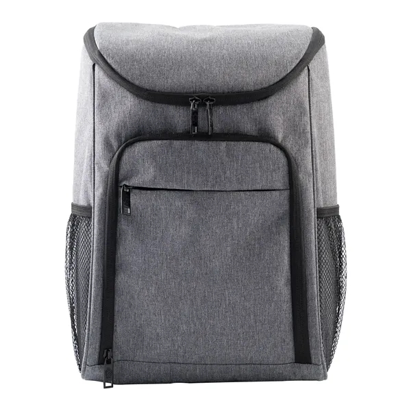 Polyester backpack cooler with insulation, pockets, top handle, and shoulder straps.... from ASI 68507 The Magnet Group / The Bag Factory®