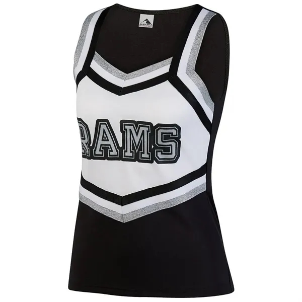 V-neck polyester/spandex knit cheer top for girls that's odor resistant and... from ASI 37461 Augusta Sportswear / Augusta Sportswear, Inc. d/b/a Momentec Brands