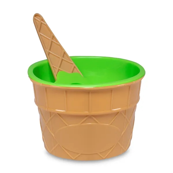 6 oz. plastic ice cream bowl and spoon set.... from ASI 42016 Brighter Promotions Inc / Chemical Light™