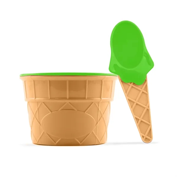 6 oz. plastic ice cream bowl and spoon set.... from ASI 42016 Brighter Promotions Inc / Chemical Light™